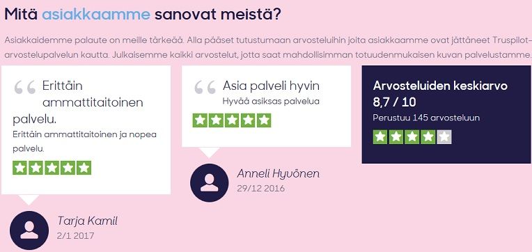 Zmarta on saanut lähes poikkeuksetta viiden tähden arvosteluja! Zmartasta voi lukea paljon viiden tähden kokemuksia sen kotisivuilta.