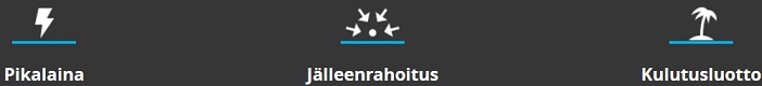 Saat Monobankilta niin pikalainaan, uudelleen rahoituksen kuin kulutusluotonkin.